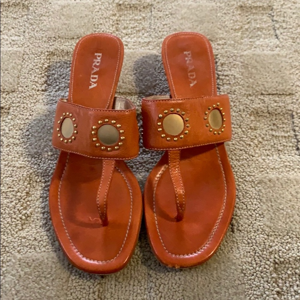 Prada Orange thong sandal